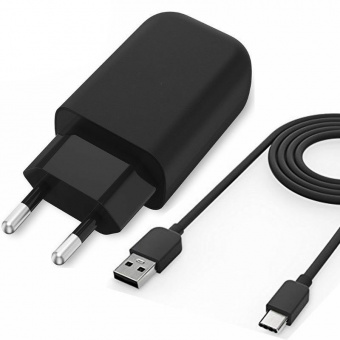 Сетевое зарядное устройство адаптер + кабель USB Tуpe-C Black