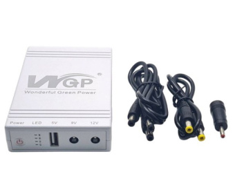 ДБЖ для роутера, повербанк MINI DC UPS WGP 5V-9V-12V, 10400mAh